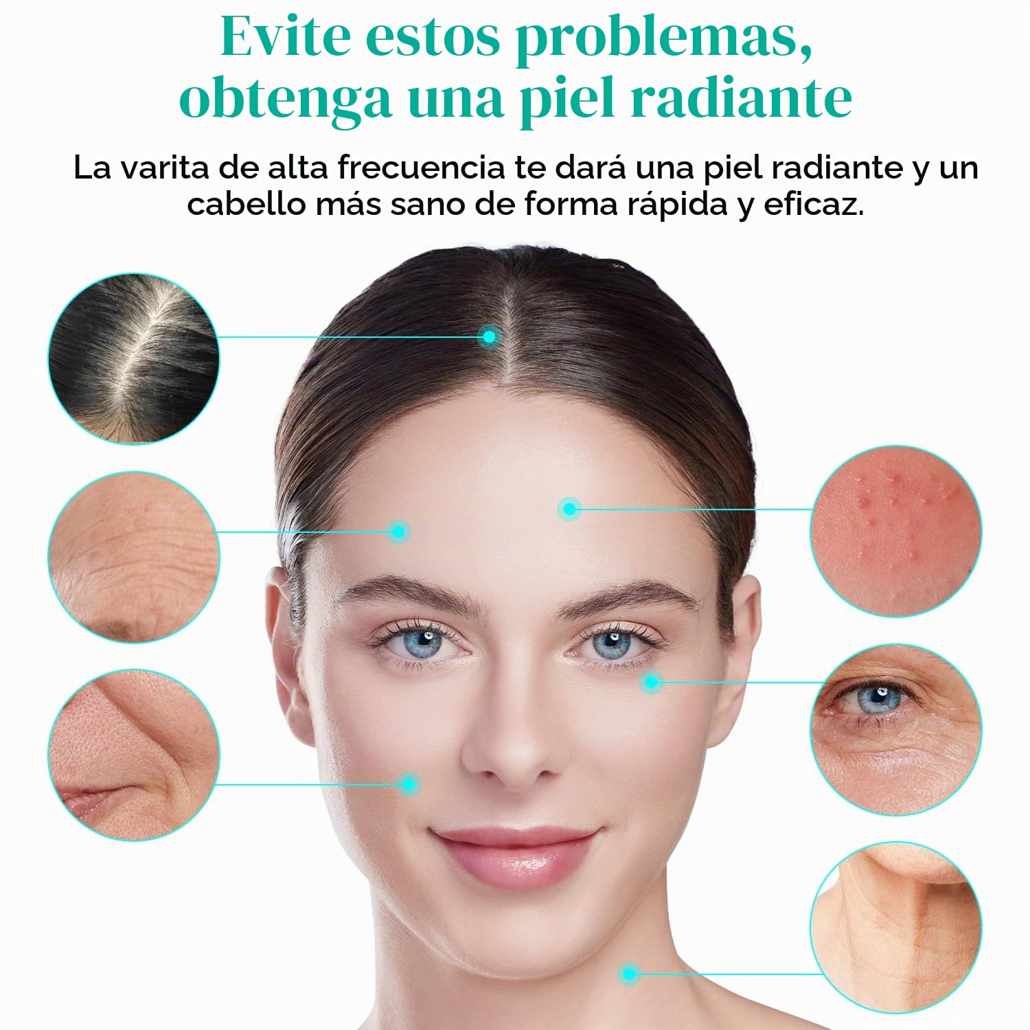 Alta Frecuencia Facial - UUPAS Profesional de 4 Argón de Alta Frecuencia | Portátil de High Frequency Wand para Estiramiento de la Piel, Elimina Arrugas, Acné, Pérdida de Cabello Masajeador Facial