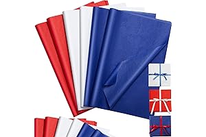 Qilery 500 Sheets Premium Red, White and Blue Tissue Paper