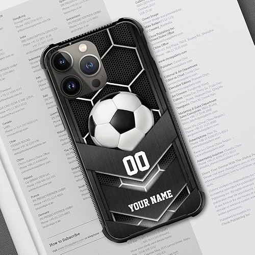 Miniatura 5 de DJSOK Compatible con iPhone personalizado Soccer Sport cubierta de teléfono personalizada con número de nombre para iPhone 17161514 Pro Max Air 13