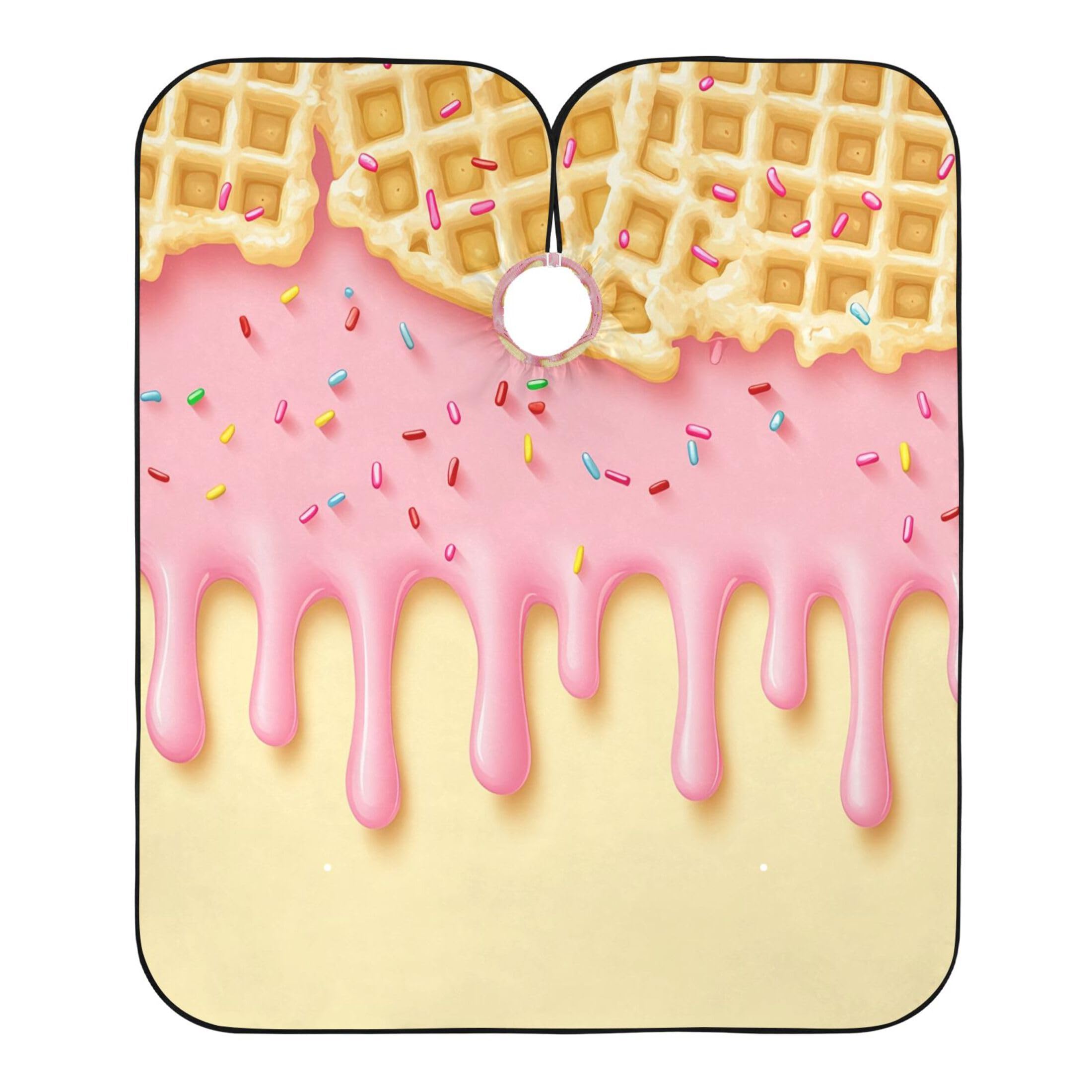 Takiito Waffle Dripping Ice Cream Barber Cape for Men, Waterproof Haircut Cape Hairdressing Cape Beard Apron Cape for Salon Home Use, 55x65 in