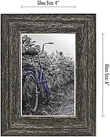 Vista 2 de Americanflat Juego de 2 portarretratos de 4 x 6 pulgadas con cristal pulido y transparente, colección Hampton, marcos de fotos de madera envejecida