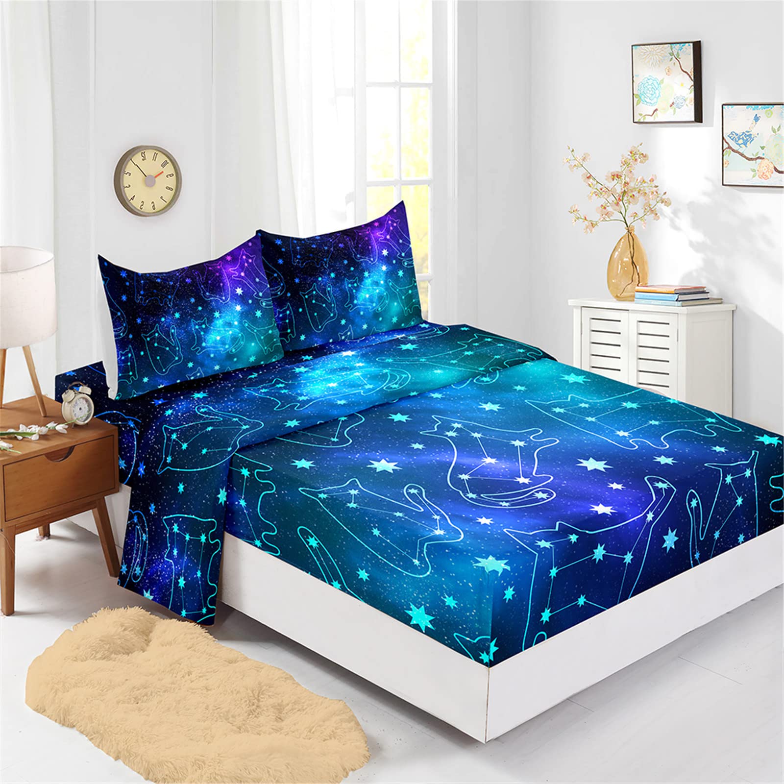 Odot Parure Drap Housse, Drap Plat Et Taie D'oreiller