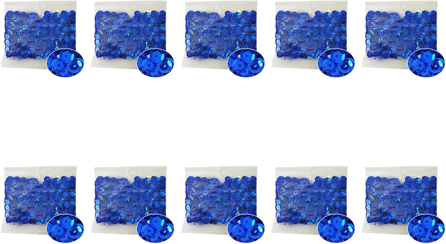 2000 PCS Loose Cup Sequins 6mm Round Sequins Blue Glitter Sequins for DIY Crafts Sewing Clothing