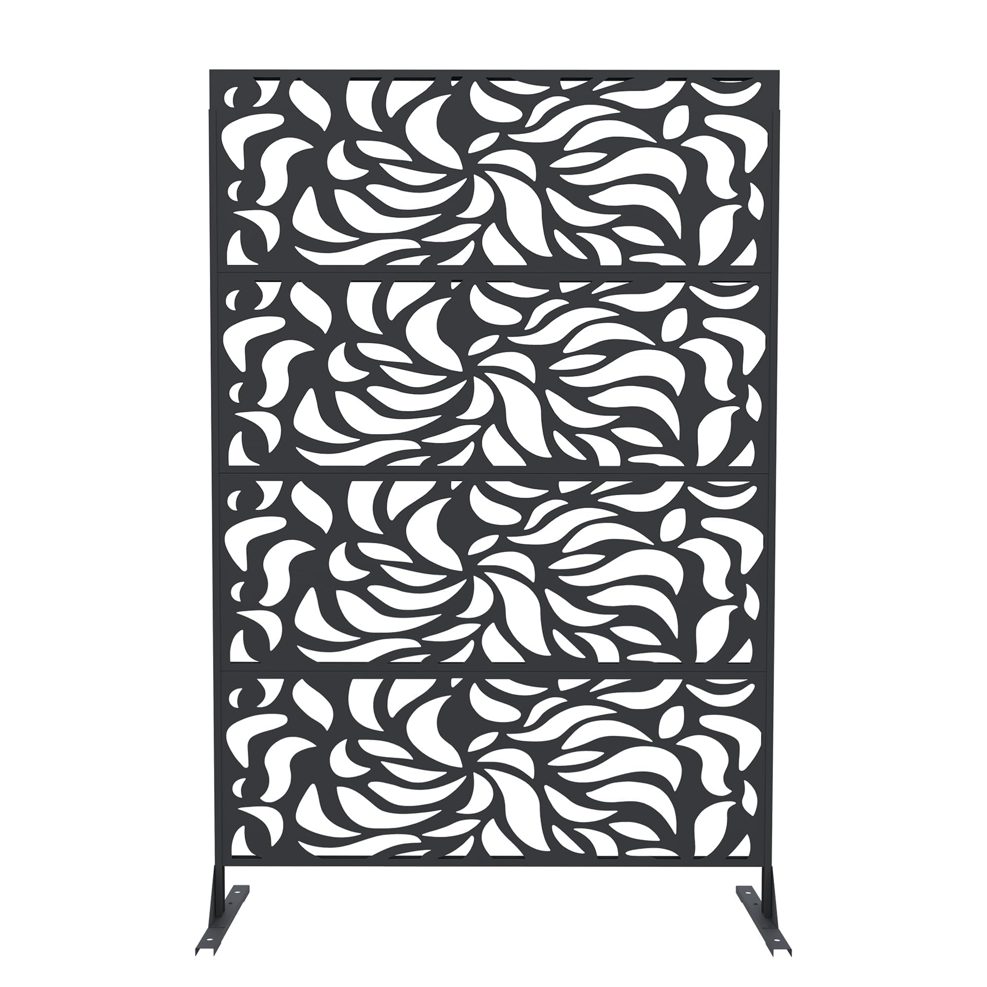 Decorative Privacy Screen with Stand, 180x117cm Freestanding Metal Outdoor Divider with Sturdy Freestanding Frame, Decorative Privacy Panel with Stylish & Durable Partition Screen for Balcony, Patio