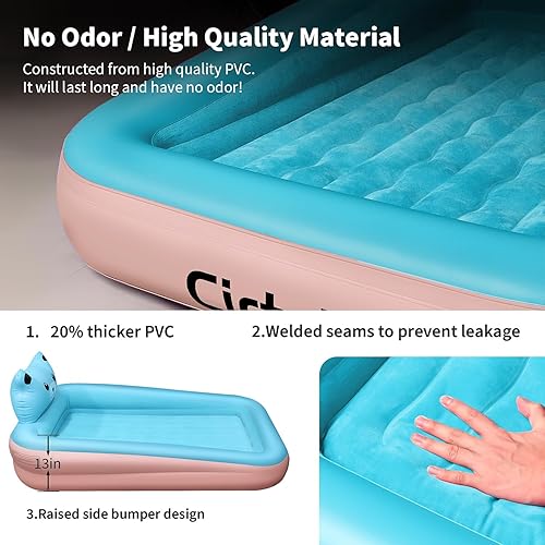 Miniatura 3 de Cama de aire plegable para niños pequeños, cama de viaje para niños, colchón de aire para niños, cama de viaje para niños pequeños, cama de aire