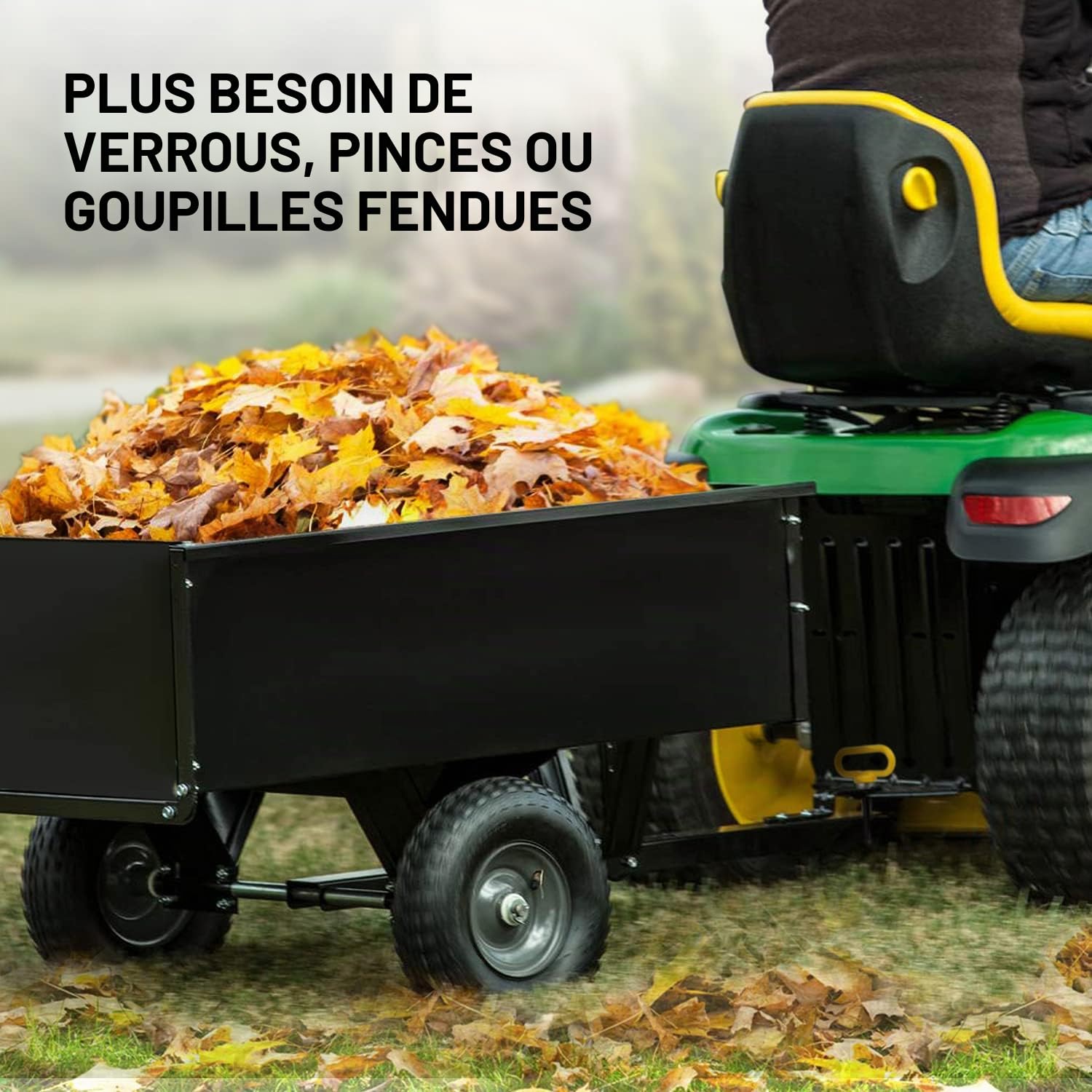 MISSION AUTOMOTIVE Broche d'attelage magnétique jaune - Broche d'attelage pour tondeuse à gazon et remorque - Aimant en néodyme ultra fort pour accrocher et décrocher d'une seule main