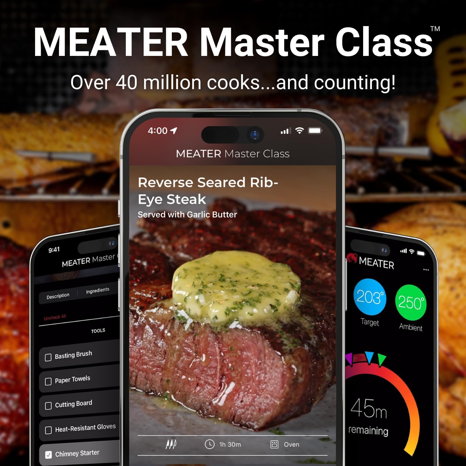 MEATER Pro: Termometro digitale wireless Bluetooth intelligente | Resistenza al calore di 537,8 °C | Lungo raggio | Precisione certificata | BBQ, forno, grill, affumicatore, friggitrice ad aria,