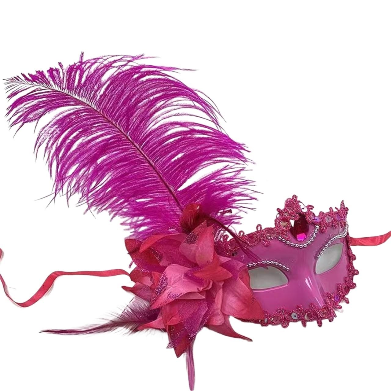 3 pezzi di piume strass donne mascherata maschera fiore pizzo moda metà viso sexy cosplay festa ballo