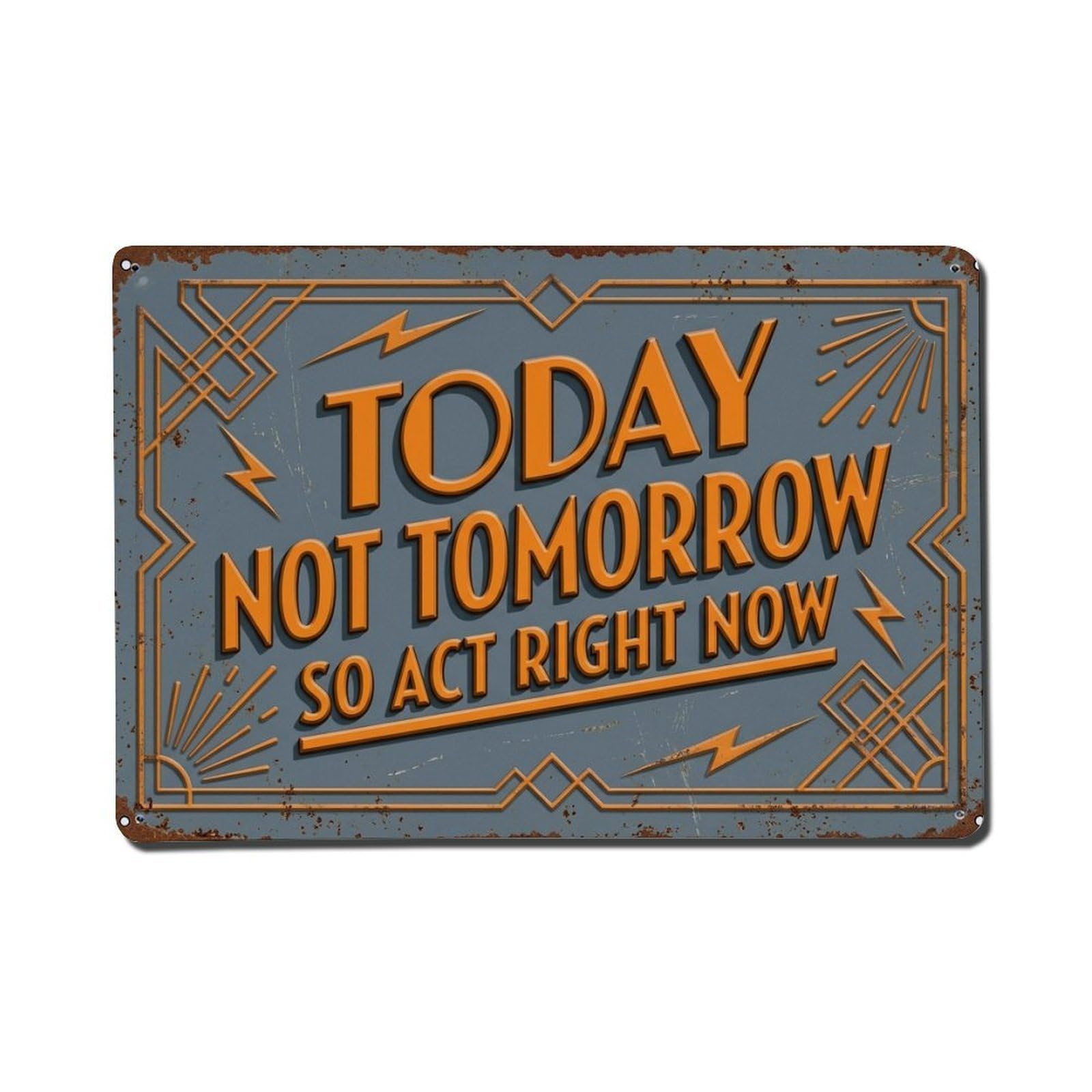 Cmhok Vintage Style Act Now Win Office Retro Motivational Slogans Metal Tin Sign Wall Decor For Cafe, Club, Garden Metal Poster 8X12inch