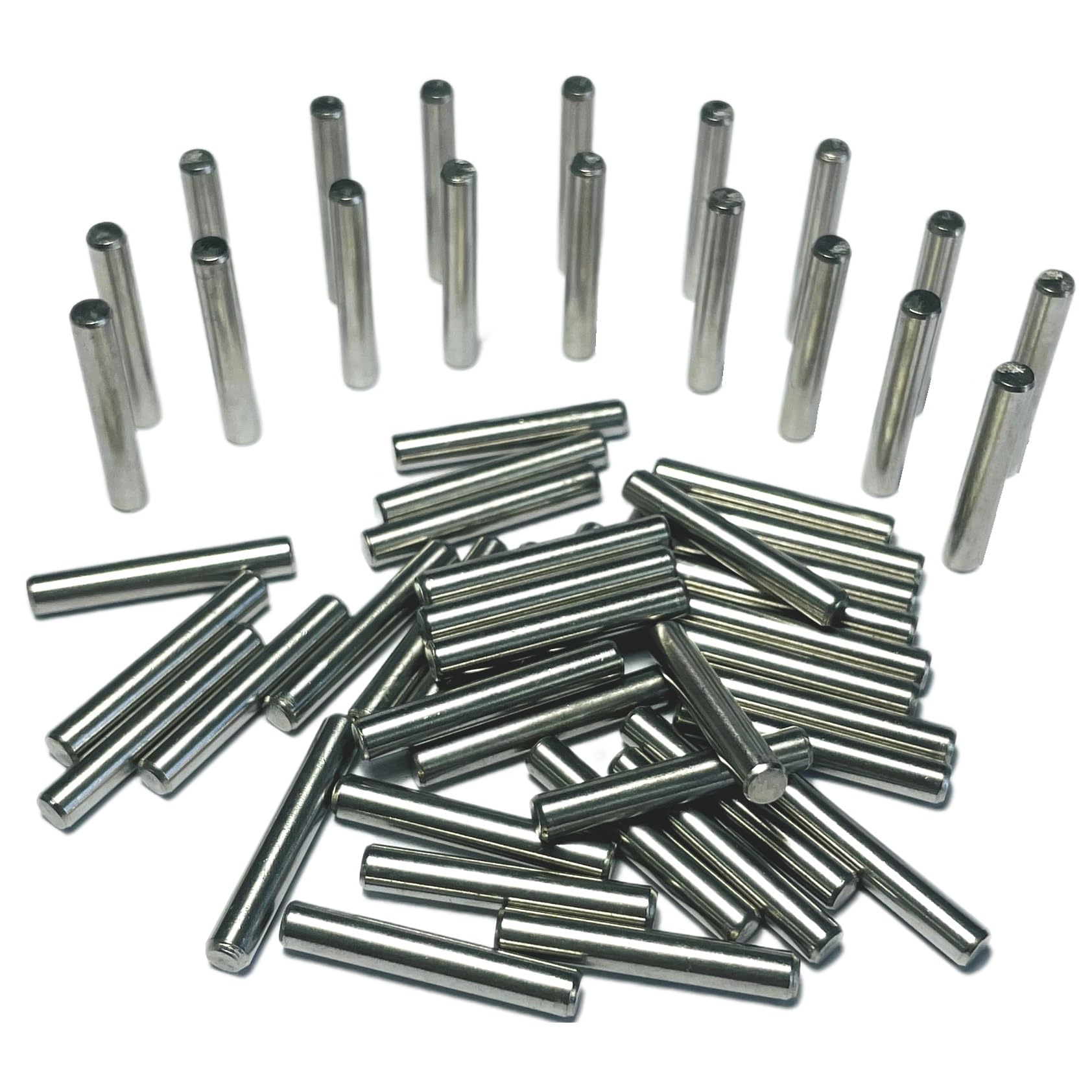ZDingTech 55pcs 4mm x 25mm Dowel Pins Metal Dowel pins M4 4mm Shelf Pegs,Support Shelves,4mm x 25mm Metal Rod.304 Stainless Steel Wood Bunk Bed pegs