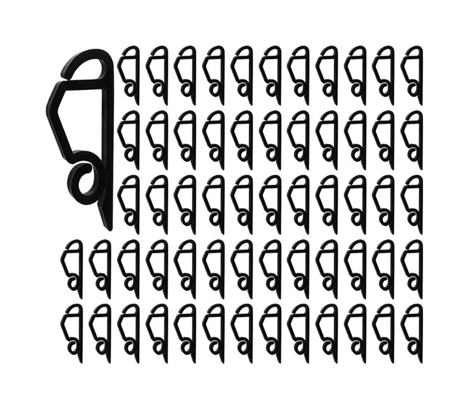 BAYNOPURIN Outdoor Light Hook 20-100Pcs Christmas Light Wire Clip Outdoor Gutter Hooks Tree Securing Cable String Rope Holder Clamp Weatherproof S-Shaped(Black,20PCS)