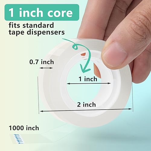 Miniatura 10 de 6 rollos de repuestos de cinta transparente cinta transparente multiusos cinta brillante transparente para oficina hogar escuela