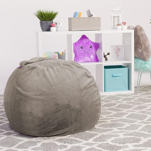 Miniatura 60 de Posh Creations - Sillón puff para niños, adolescentes y adultos, incluye funda extraíble y lavable a máquina, grande de 38 pulgadas, piel de conejo