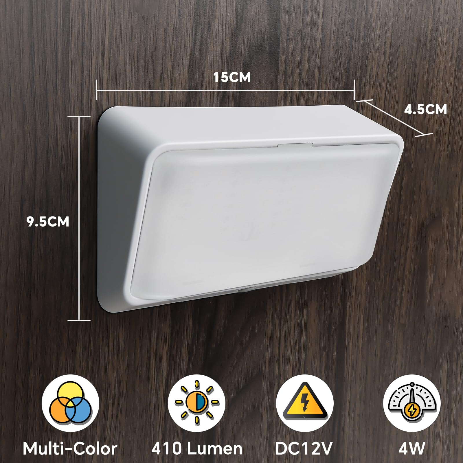 Luce del Portico del Camper 12V LED Luce per Tenda con Interruttore per Roulotte Camion, 410LM 2CCT e Luce Notturna Rossa (1)