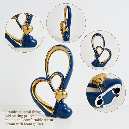 Miniatura 6 de FJS Estatua de corazón para decoración de sala de estar, escultura moderna de cerámica, estatua de amor, decoración del hogar para sala de estar,