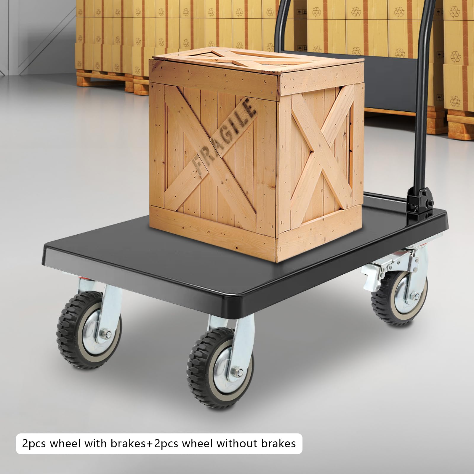Ruedas giratorias para cargas pesadas, 4 unidades, hasta 280 kg | 4 ruedas de freno, PU, giratorio 360°, para carro de muebles, banco de trabajo