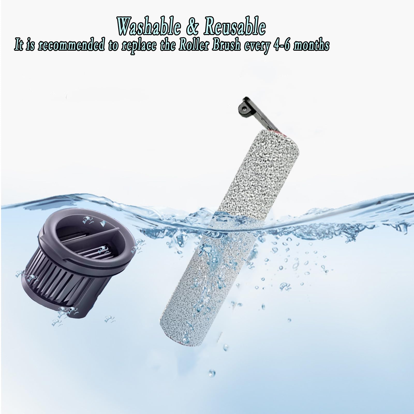 3 stuks) H14 Pro vervangende rolborstels compatibel met Dreame H14 Pro