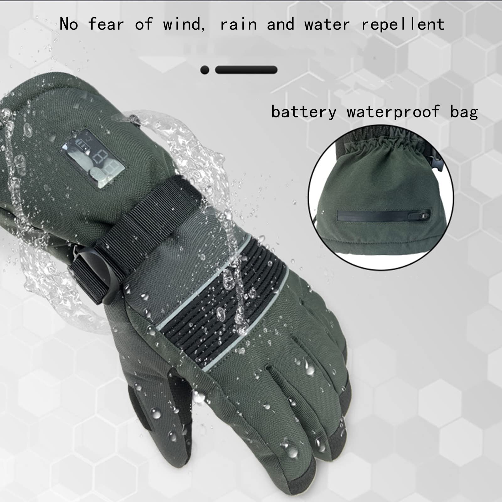 CHEWYNP Guantes térmicos para Hombres y Mujeres Guantes de Bicicleta eléctrica, Guantes térmicos con Dedo de Pantalla táctil, Guantes térmicos Calentadores de Manos para Motociclismo, Esqu
