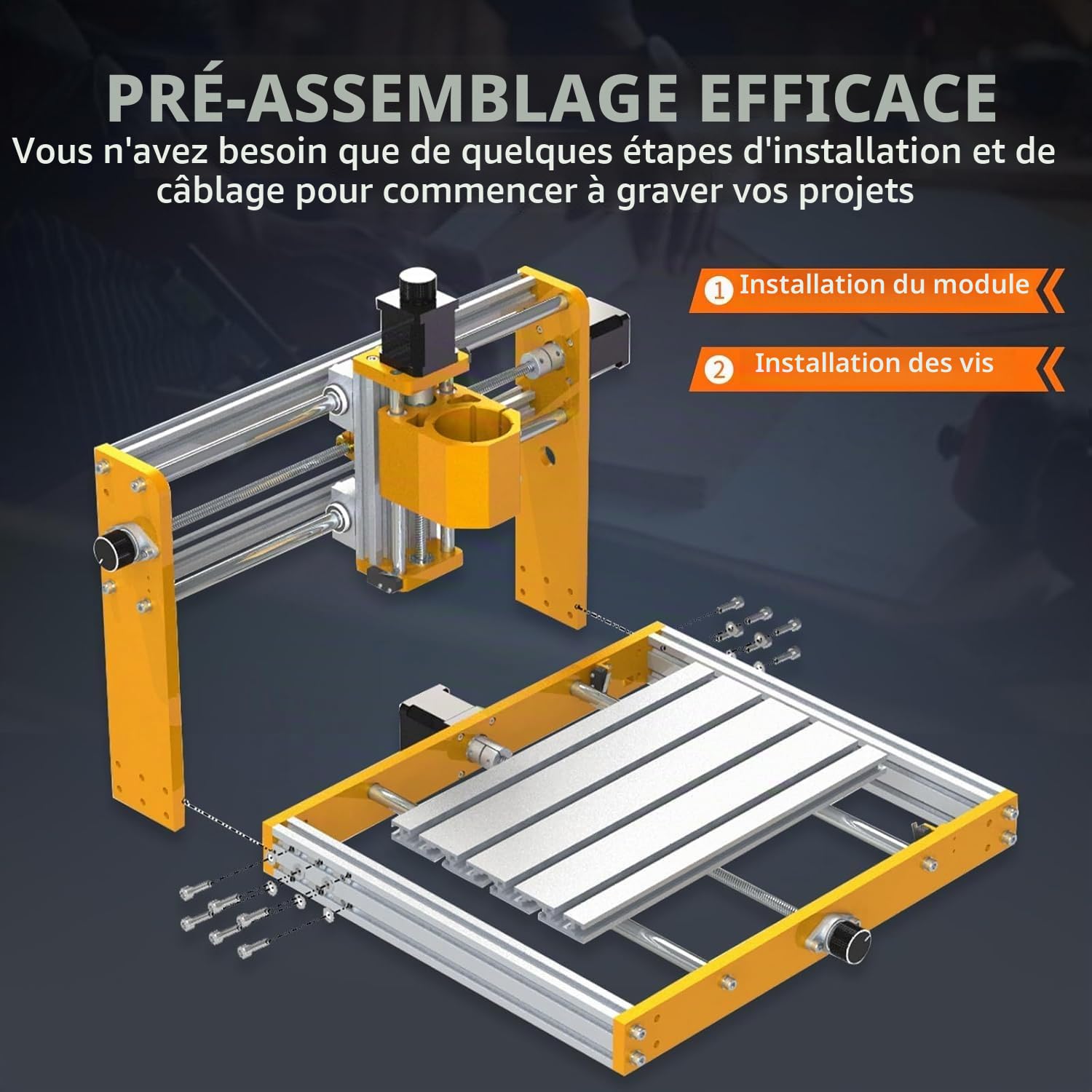 LUNYEE 3018 PRO MAX 500W Fraiseuse CNC All-Metal 3 axes Fraiseuse, interrupteurs de fin de course et arrêt d'urgence, 300 x 180 x 80 mm, zone de travail CNC pour bois, acrylique, MDF, sculpture en