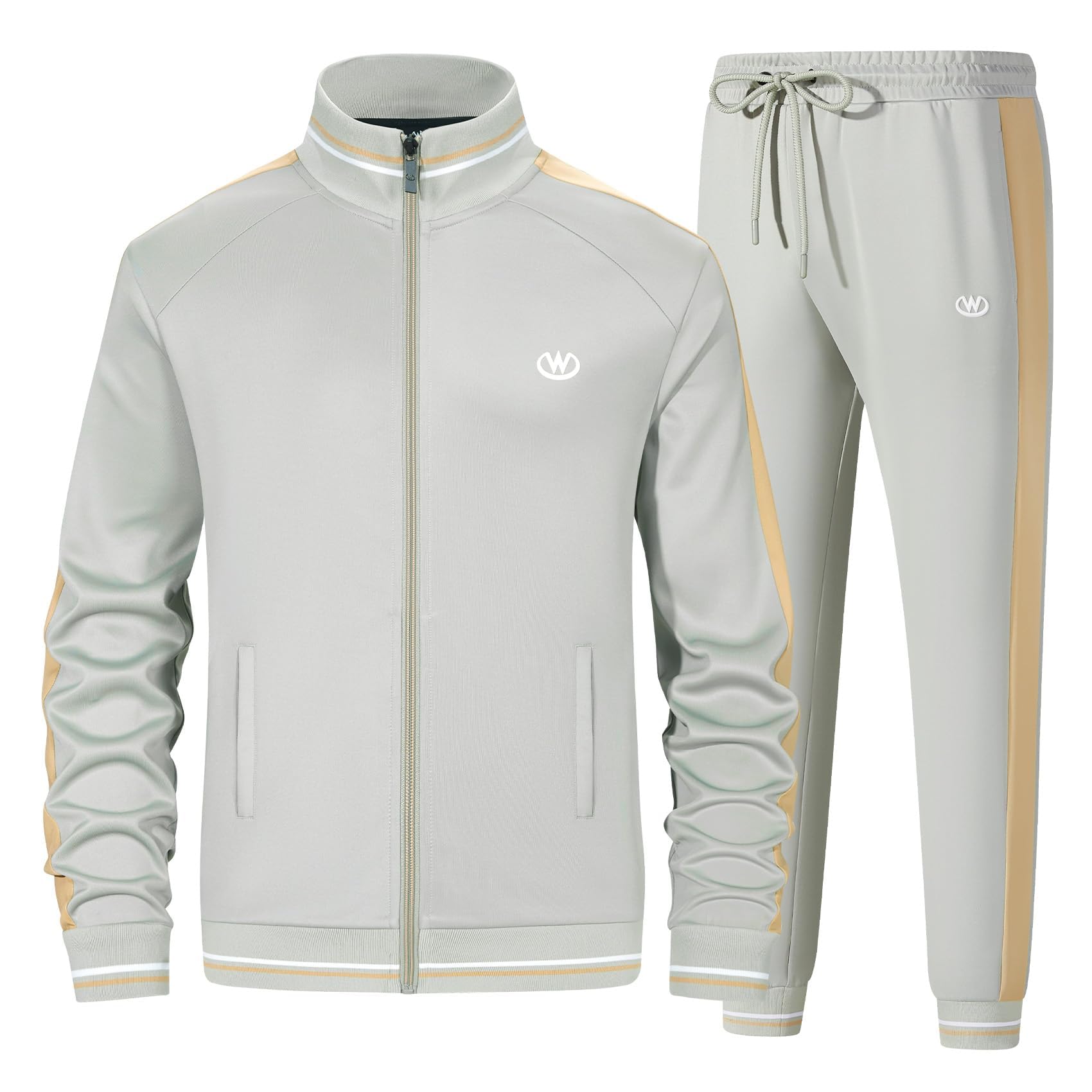 wiebdncj Casual Trainingsanzüge Langarm Jogging Anzüge Sweatsuit Sets Trainingsjacken und Hosen 2 Stück Outfit