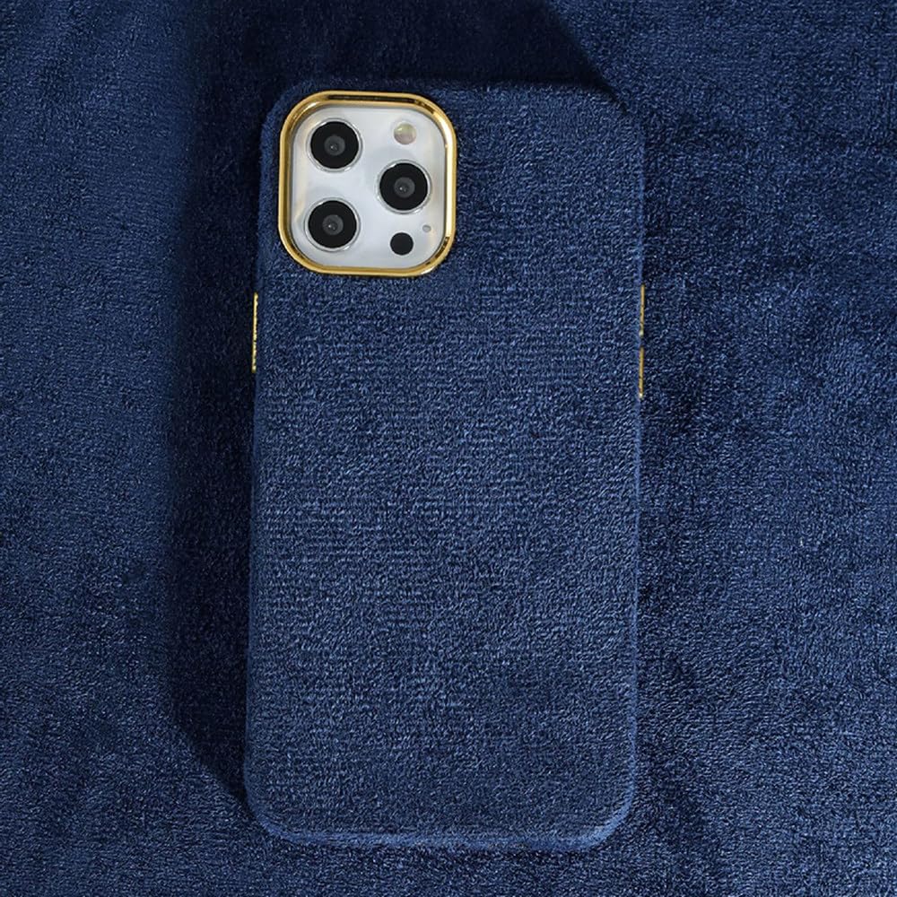Coque iPhone 11 Pro Max peluche fourrure douce antichoc bleu chaud - 8