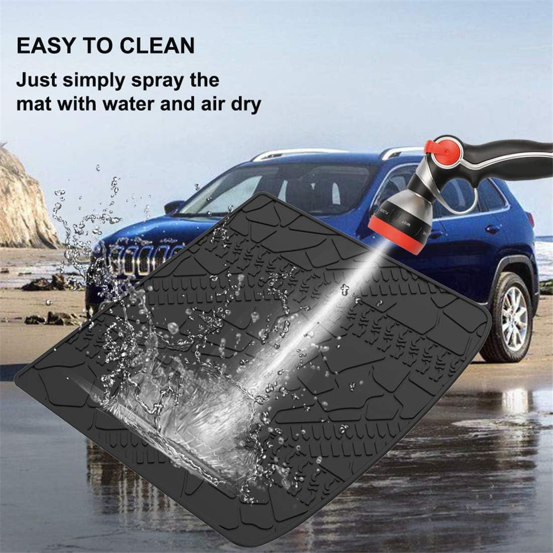 KIWI MASTER Cargo Trunk Mat Compatible with 2014-2023 Jeep Cherokee Accessories All Weather Rear Cargo Tray Liner
