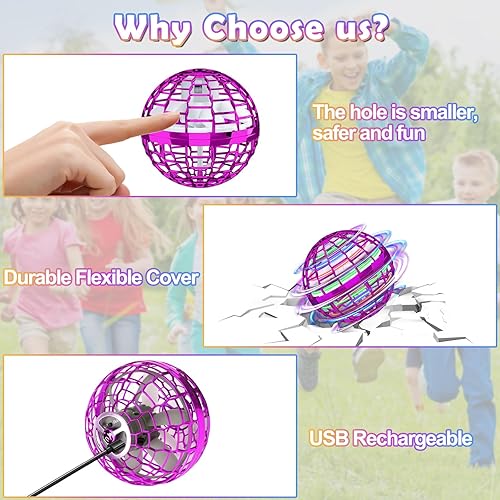 Miniatura 5 de Juguete de bola de orbe volador, bola flotante boomerang mejorada 2024 para niños, órbita de dron de mano, juguetes geniales regalo para niños y