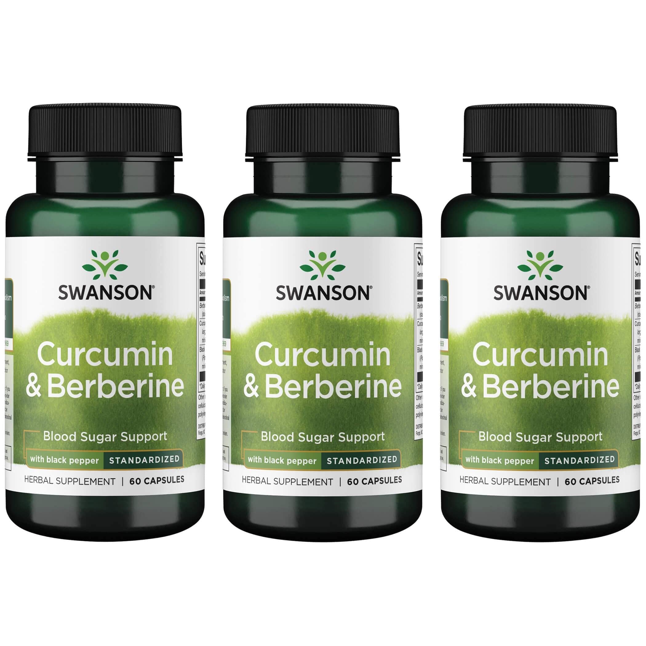 Swanson Curcumin & Berberine - Herbal Supplement Promoting Healthy Insulin Function & Glucose Metabo