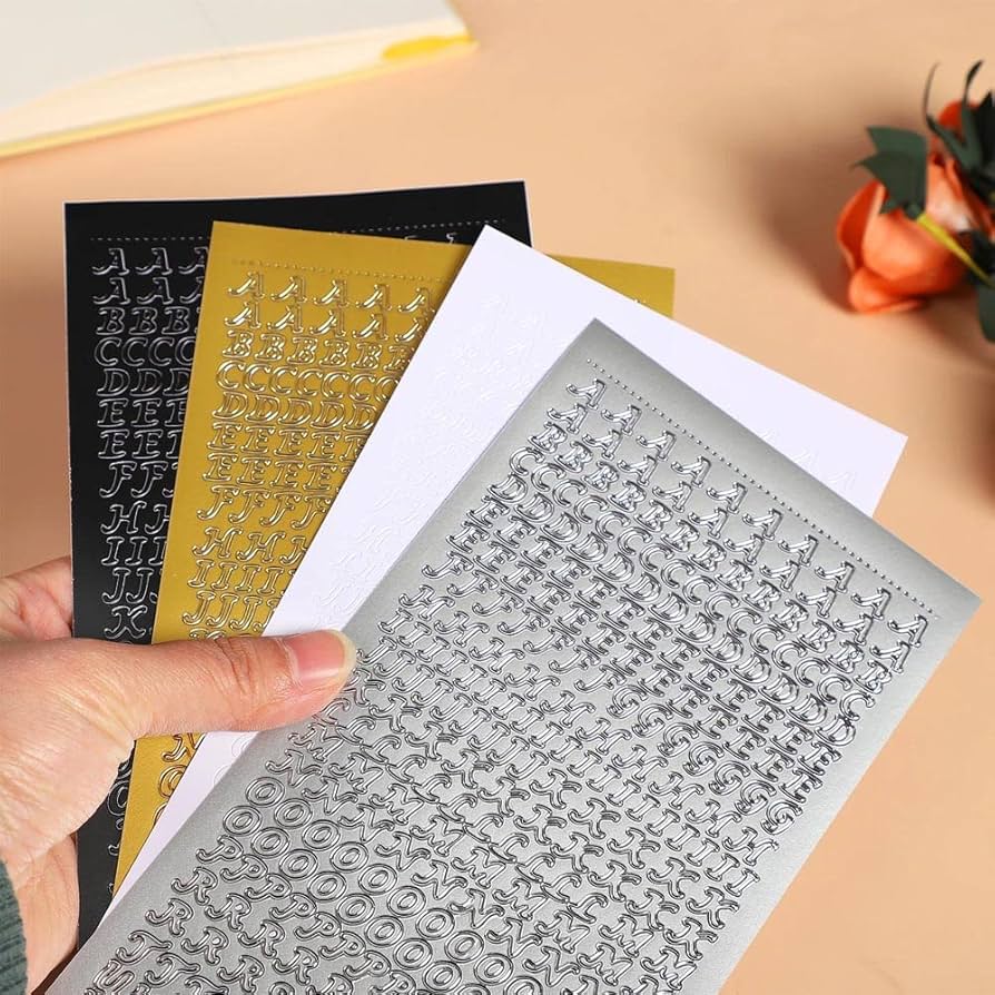 Amazon.co.jp: アルファベットシール コラージュ素材 金箔 数字