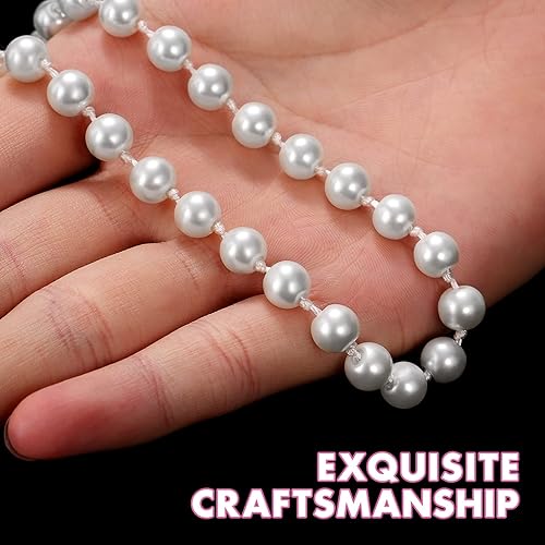 Miniatura 2 de TINKSKY Collar de perlas falsas collar largo de perlas retro cadena para recuerdos de fiesta collar de disfraces para mujeres y niñas