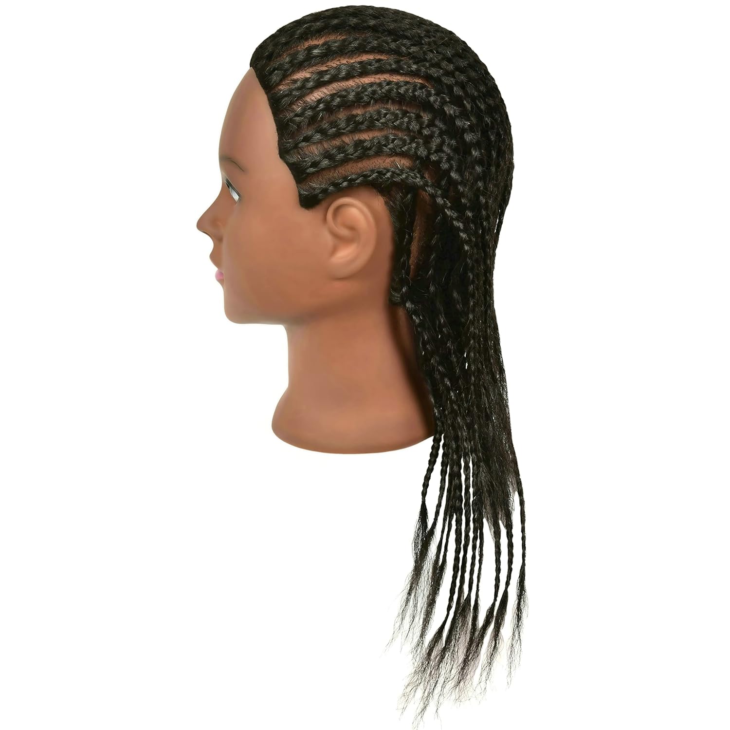 Real 100% Human Hair Mannequin Head for Hairdresser Practice Styling Braiding Manikin Cosmetology Doll Training Head with Stand