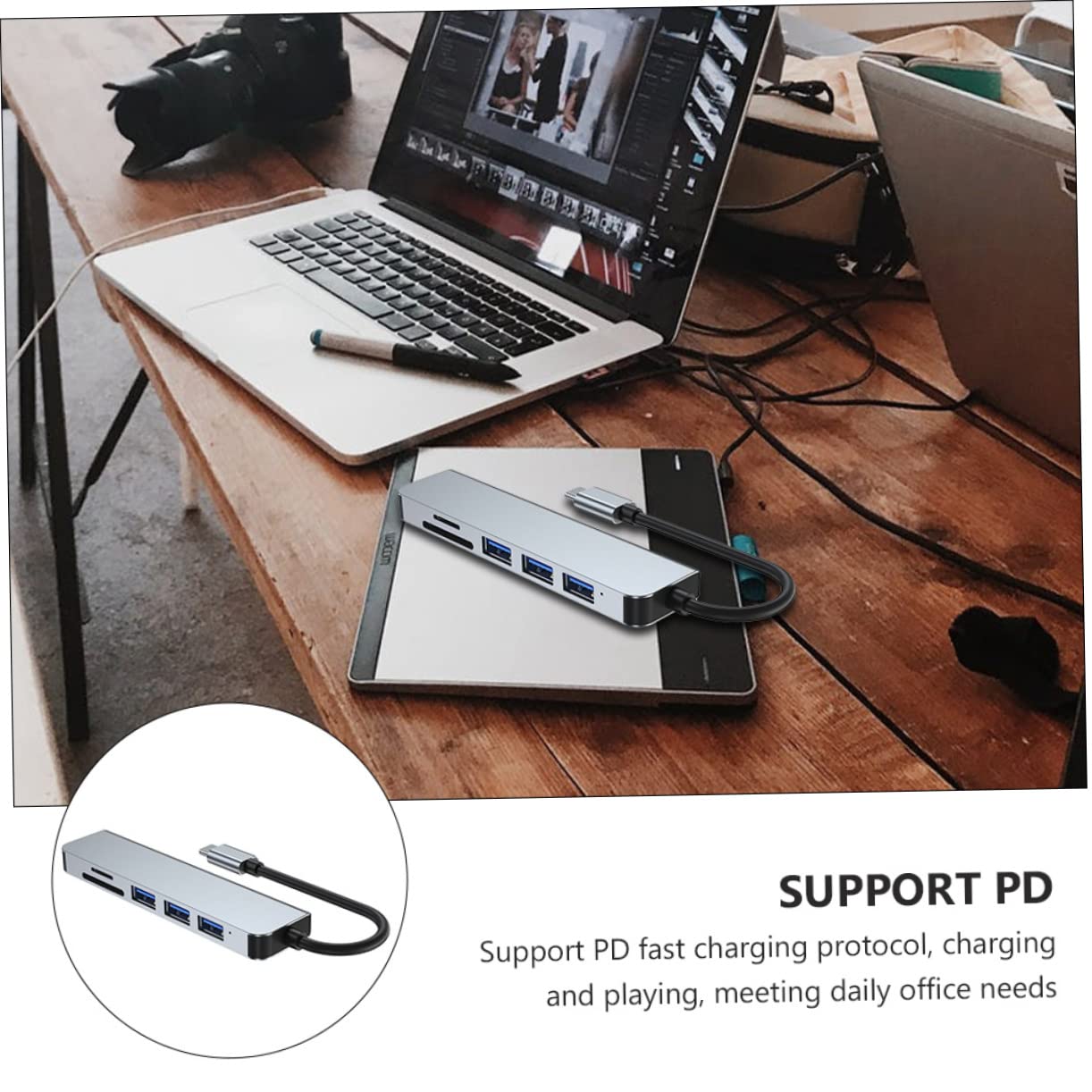 OSALADI 3pezzi Port Usb Hub Type Docking Station Reader Per Laptop Usb Splitter Multifunzione Indicatori Led e Alta Compatibilità Per Dispositivi