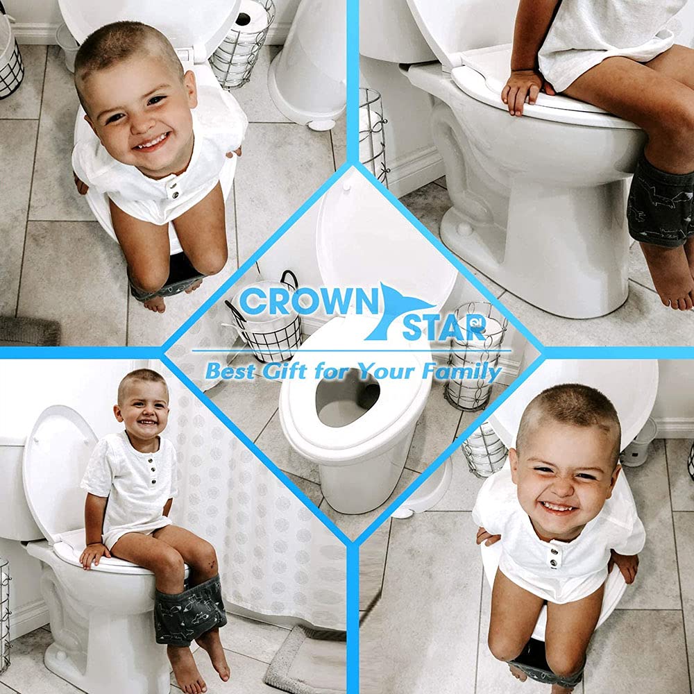 JWW Asiento De Inodoro Familiar Tapa Y Asiento De Inodoro con Asiento Reductor Infantil Y Cierre Suave Blanco Tapa WC Universal