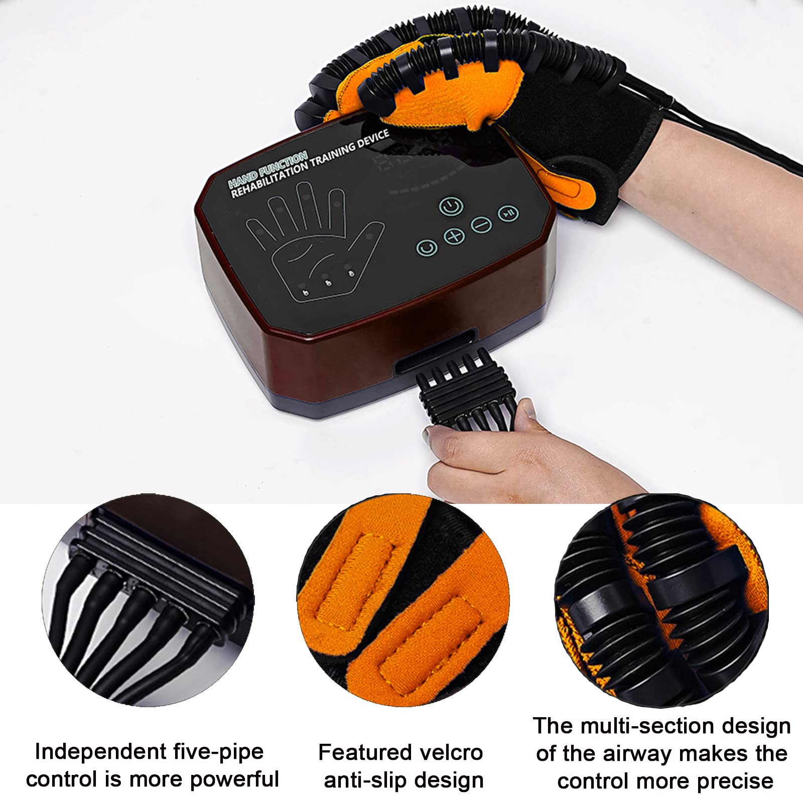 Guantes de rehabilitación para Entrenamiento de Dedos, Guantes de Asistencia para férula de Mano para Trazo, Equipo de Entrenamiento para minimizar la espasticidad,LeftHand-XXL