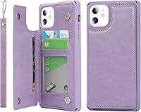 Vista 115 de Cavor for iPhone 11 Wallet Case with Card Slots Holder,Premium PU Leather Kickstand Feature Case [Wrist Strap] Double Magnetic Clasp Shockproof Flip