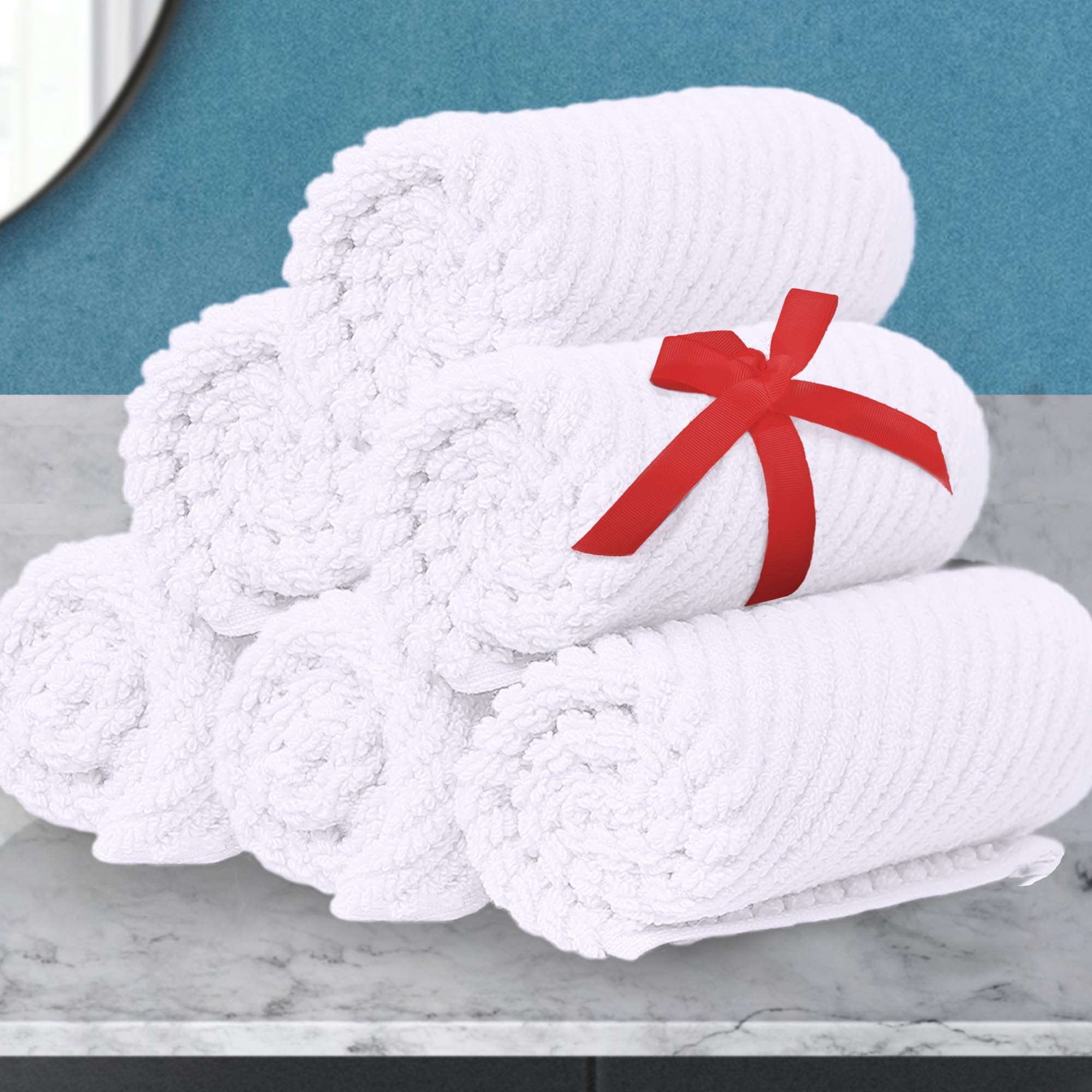 Gray White Striped Bath Towels - 3 Piece Set -32 Gray White Striped Bath Towels - 3 Piece Set -32