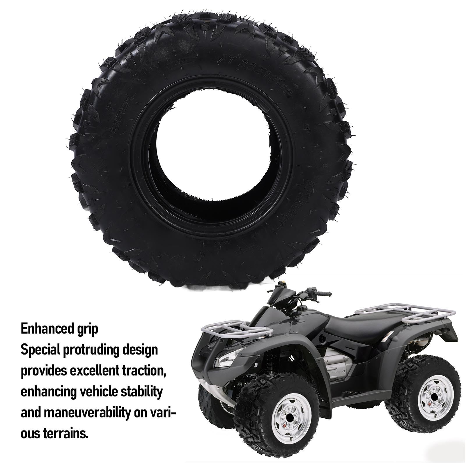 Luocute Opona ATV -10, Gumowa Opona Bezdętkowa 6PR o Dużej Wytrzymałości do Kosiarki Ogrodowej ATV UTV Go Kart