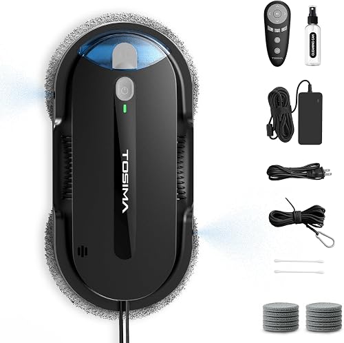 X1 Window Cleaning Robot – Dual-Nozzle Ultrasonic Water Atomization, 85 ml Visible Water Tank, Automatic Window Cleaner for Large & Small Windows