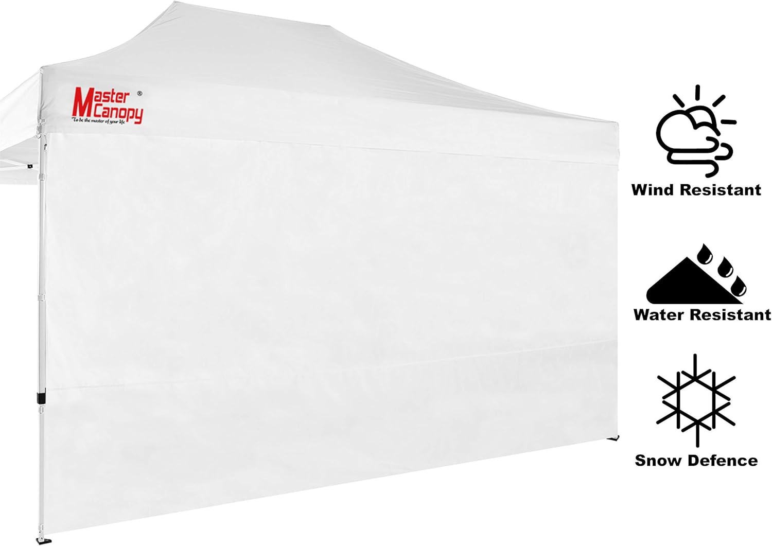 Bundle of MASTERCANOPY Water Weights Bag (Black) x1 and MASTERCANOPY Instant Canopy Sidewall (10x15, White) x1