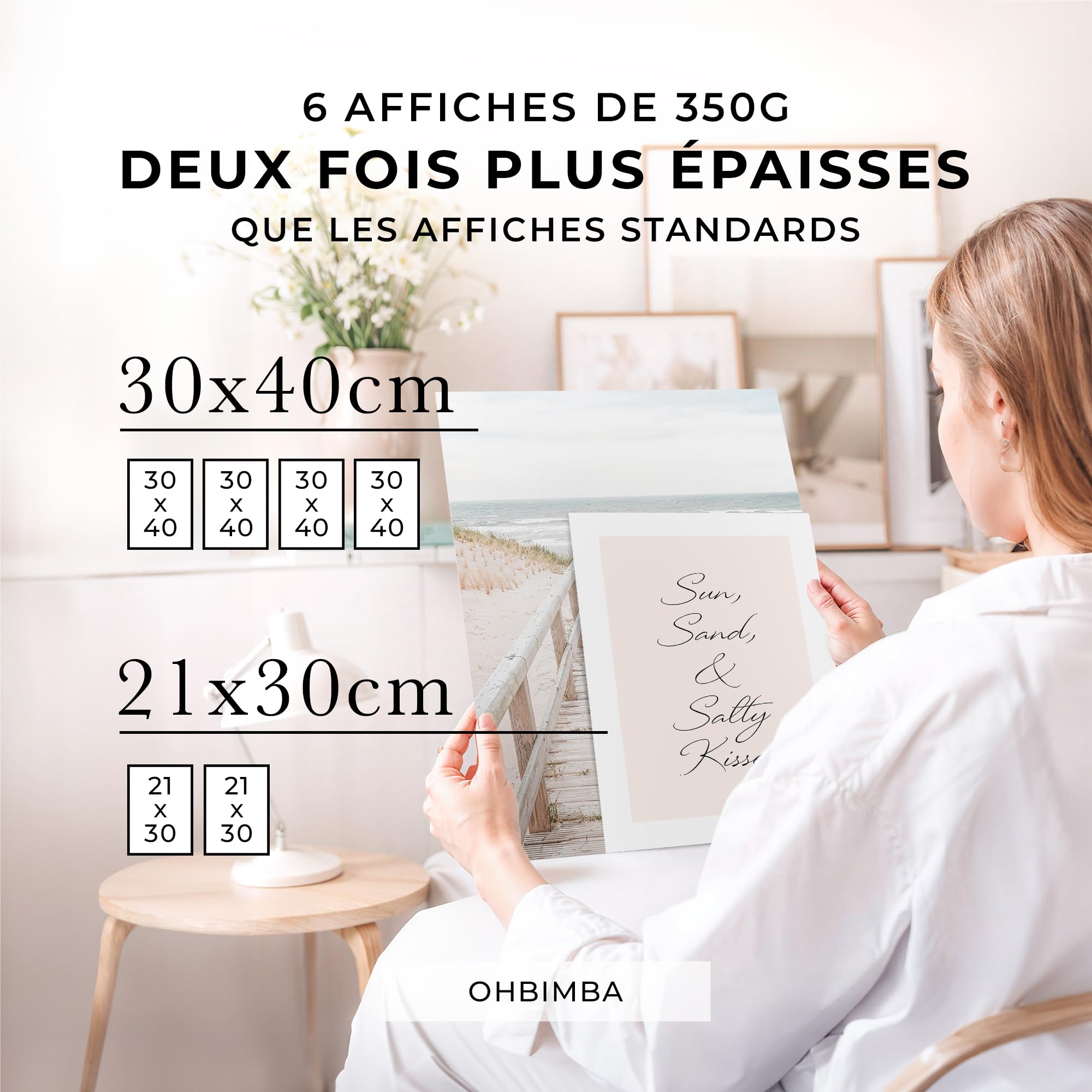 OHBIMBA 6 Poster Mural Set 30x40cm 21x30cm Decoration Chambre Affiche Murale