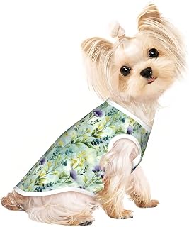 Wildflower Watercolor (2) (1) Pattern Small Pet Breathable Vest, Dog Mesh Shirt for Daily Wear-Large