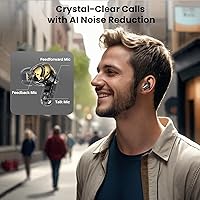 Vista 8 de TOZO NC20 Auriculares inalámbricos con cancelación activa de ruido, auriculares Bluetooth de sonido Hi-Res LDAC, auriculares con 6 micrófonos AI