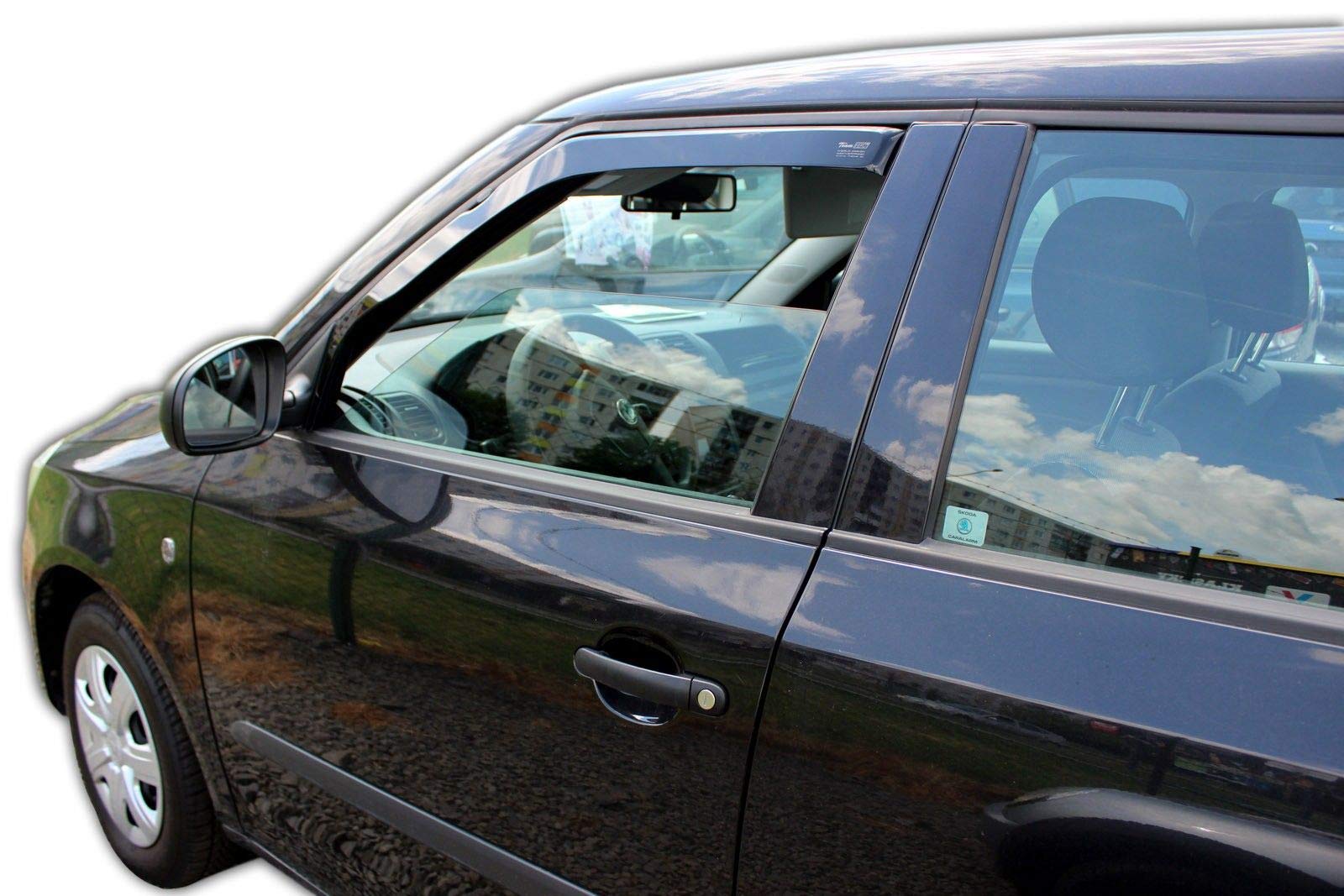 J&J AUTOMOTIVE Windabweiser für Skoda Fabia 2 5-Türer Schrägheck 2007-2014 2tlg Heko Getönt Dunkel