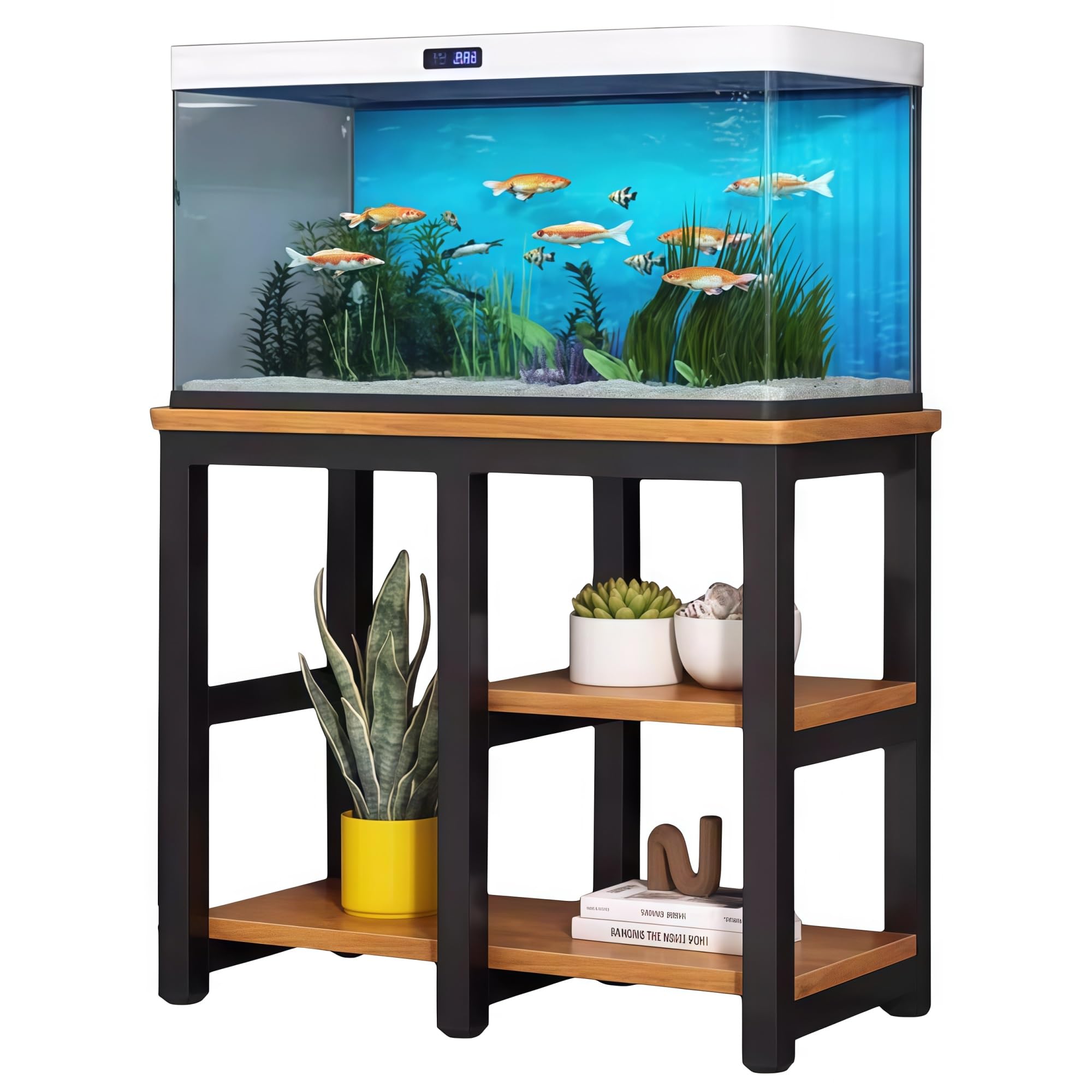 水槽台 水槽スタンド 耐荷重120kg 収納棚 60cm×30cm BROWN 水槽台 水槽スタンド 耐荷重120kg 幅60cm 奥行30cm 三段 頑丈