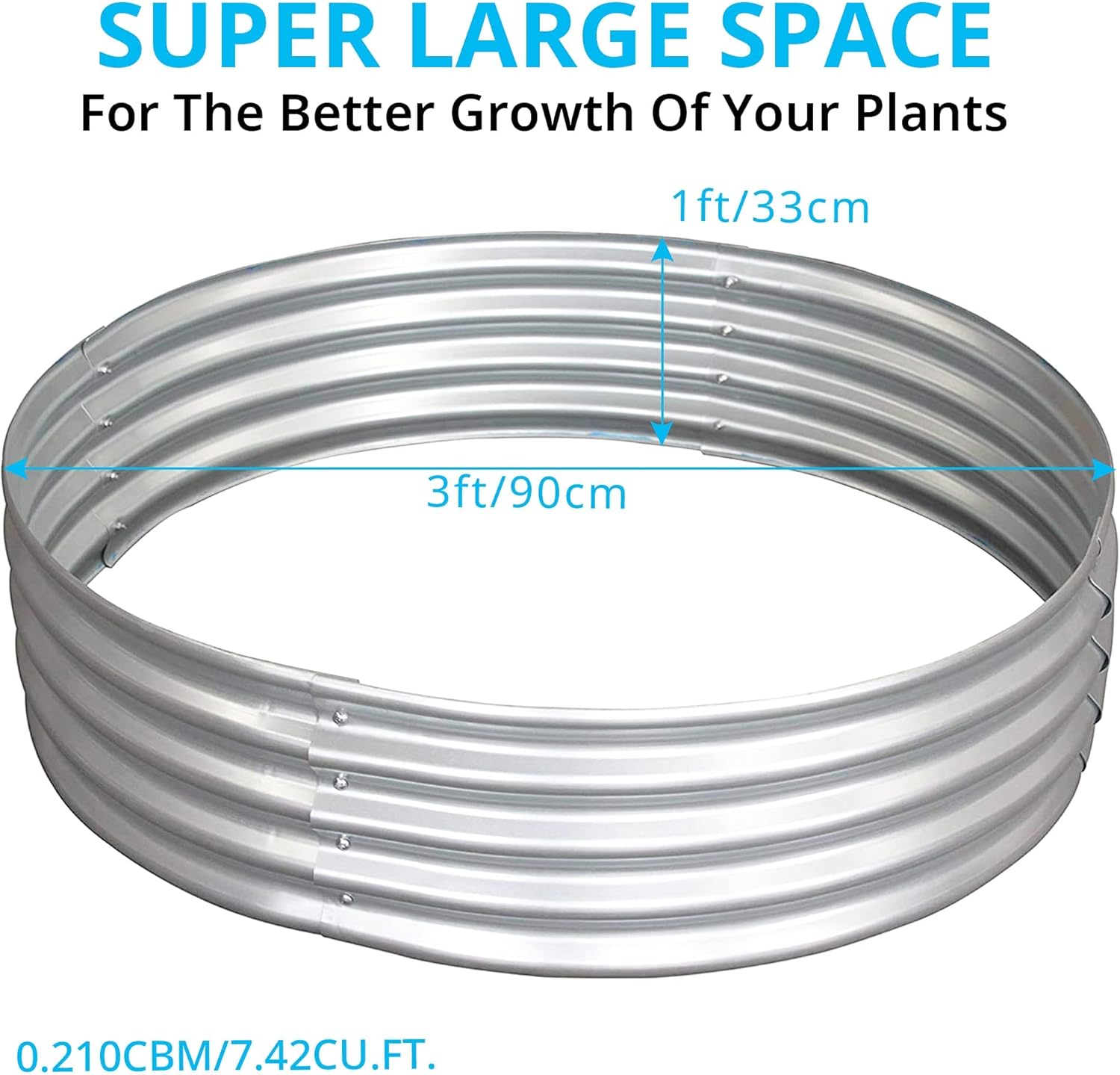 Galvanized Raised Garden Bed Kit,3ftx3ftx1 ft-Round Metal Raised Garden-2PACK,Raised Garden Boxes Outdoor, Metal Raised Garden Beds for Vegetables, Flowers, Herbs…