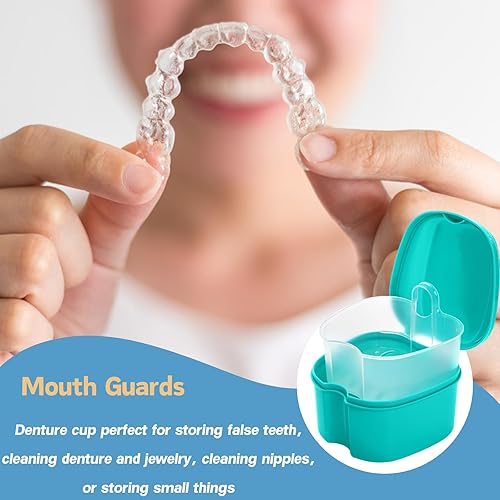 Miniatura 7 de ZENFUN Paquete de 20 cajas dentales para dientes artificiales, estuche de retención de dentaduras postizas a granel con cesta de colador, contenedor