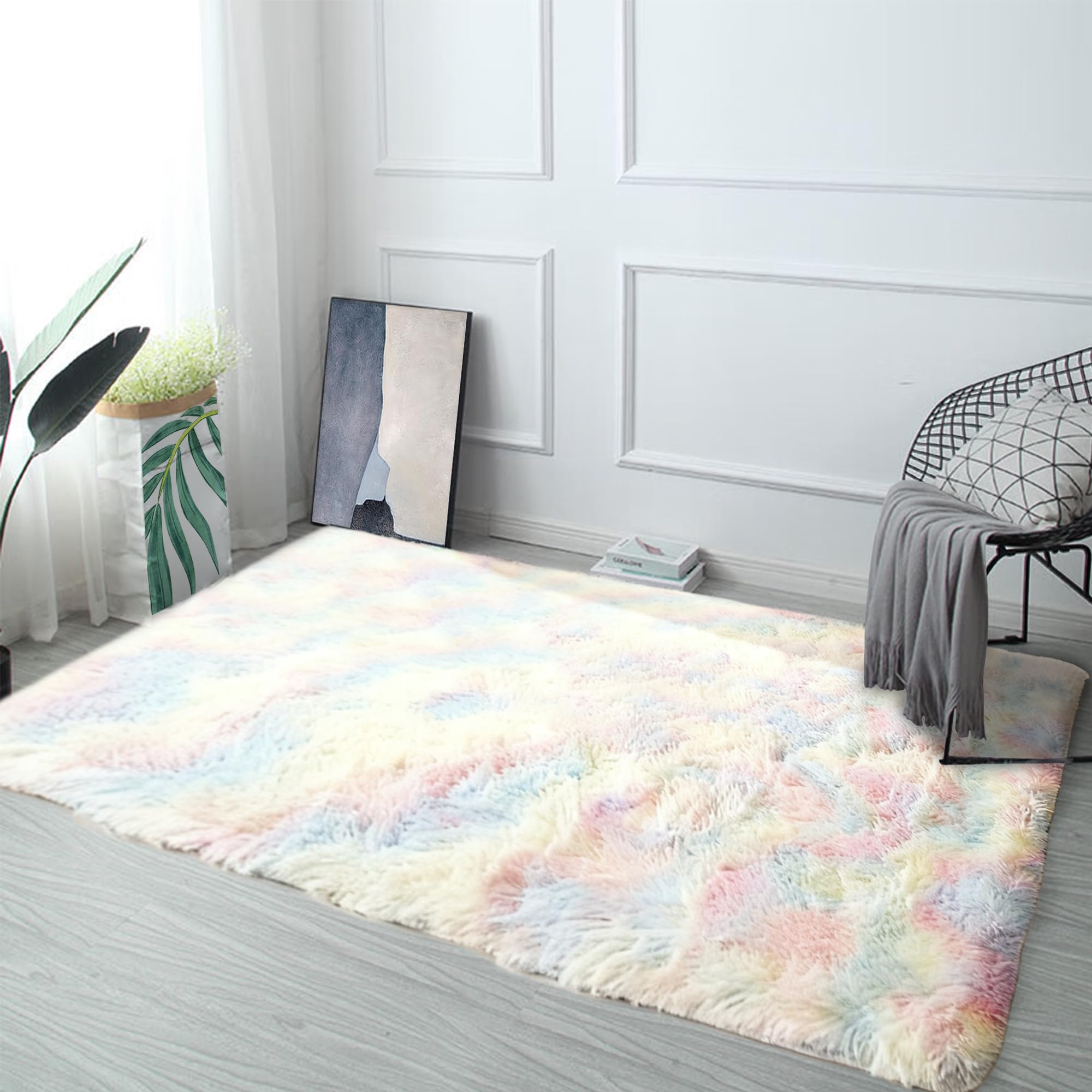 Tapis Moelleux Chambre d'Exception | Tapis Shaggy Doux Moderne Design 210 x 280 cm