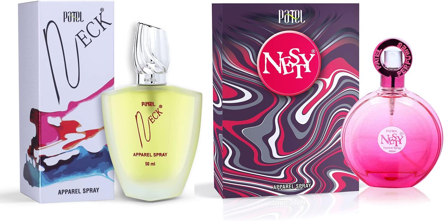 PATEL PERFUMES Neck & Nesty Premium Apparel Spray For Long-Lasting Fragrance For Unisex, 50ml+100ml - Floral