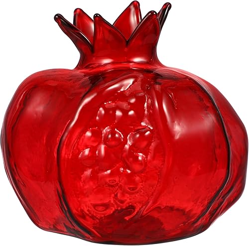 Miniatura 6 de Florero en forma de granada de vidrio hidropónico plantadores florero florero de vidrio botella de flores para arreglo de flores rojo