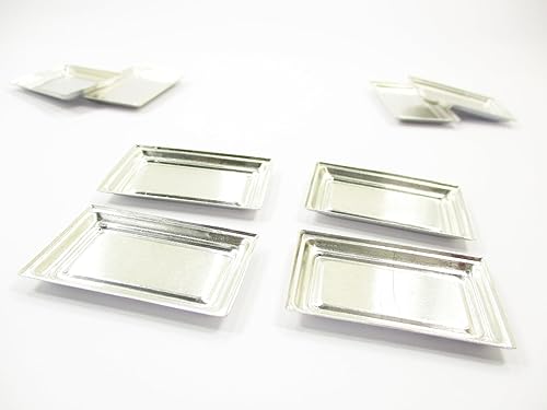 Miniatura 5 de Accesorios en miniatura para casa de muñecas, 4 bandejas pequeñas de hojalata #L Suministro para panadería Dijes Deco - 8177